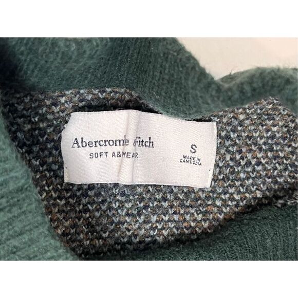 Abercrombie & Fitch Fair Isle Green Soft A&F Crew Sweater SMALL Nordic Alpine - Picture 3 of 10